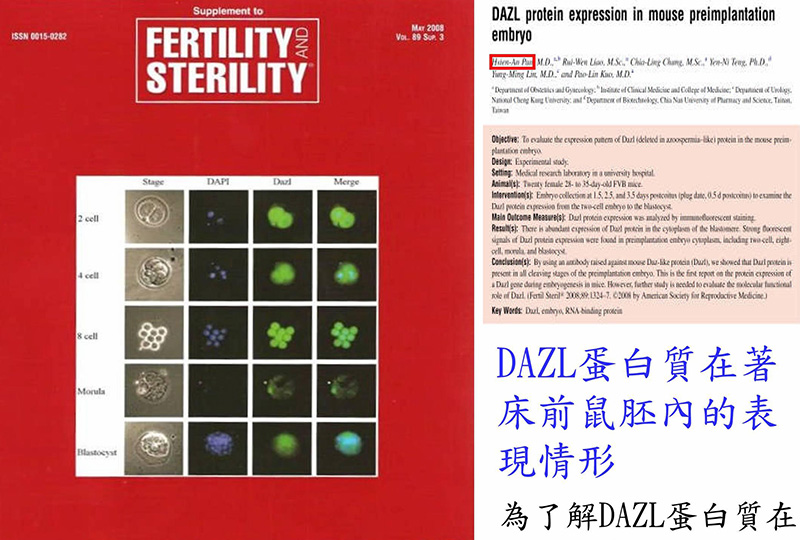 榮登2008年美國生殖醫學會際知名學術雜誌「Fertility and Sterility」封面